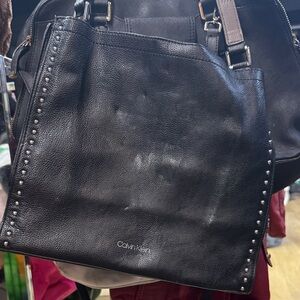 Calvin Klein Black Studded Shoulder Bag